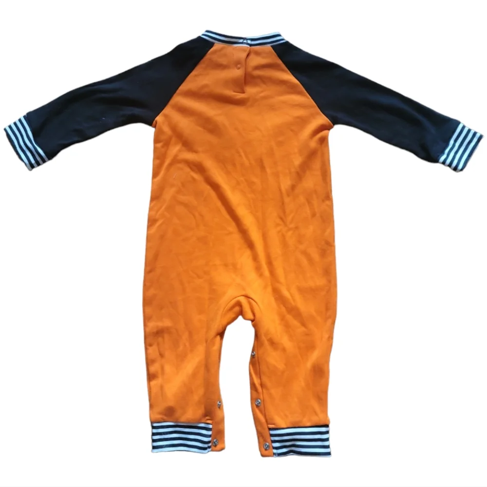 Celebrate Halloween Onesie Costume Pumpkin Jack-o'-lantern Orange Black 12M Baby